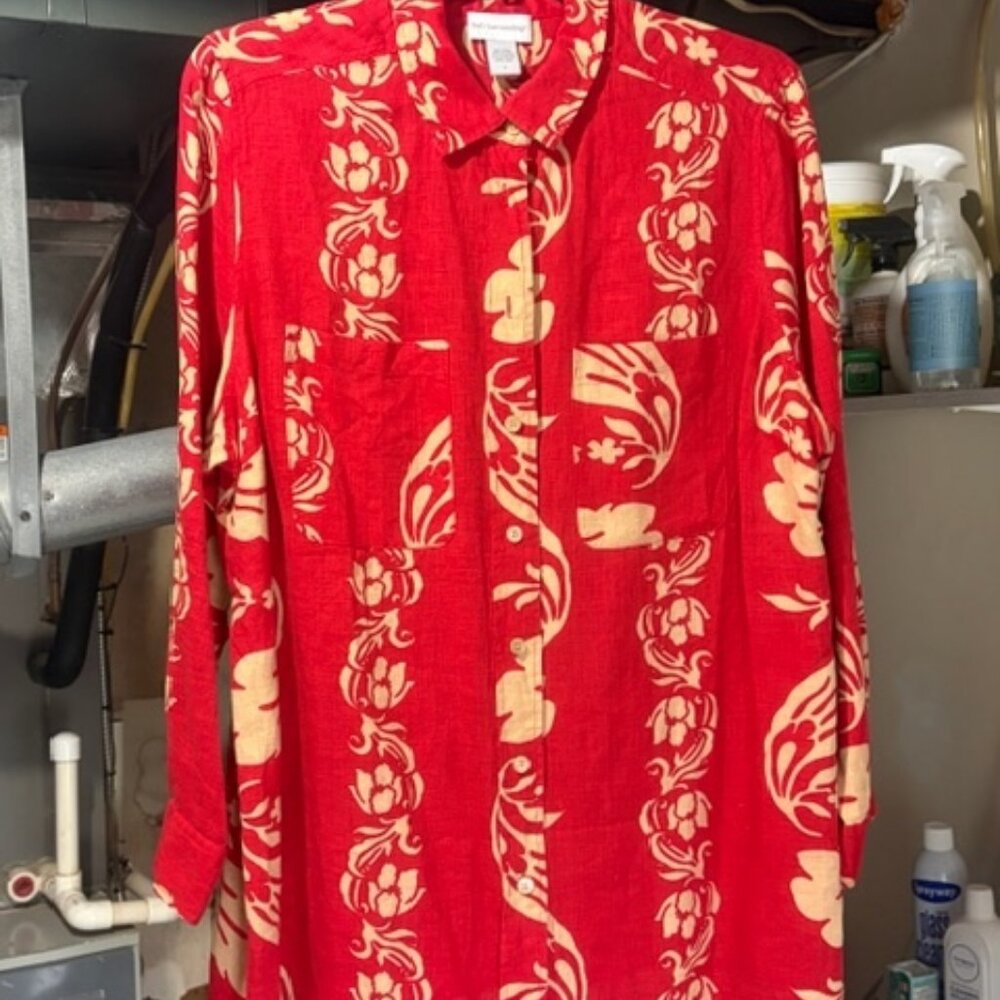 Soft Surroundings Women's Red Top 16W Long Sleeve